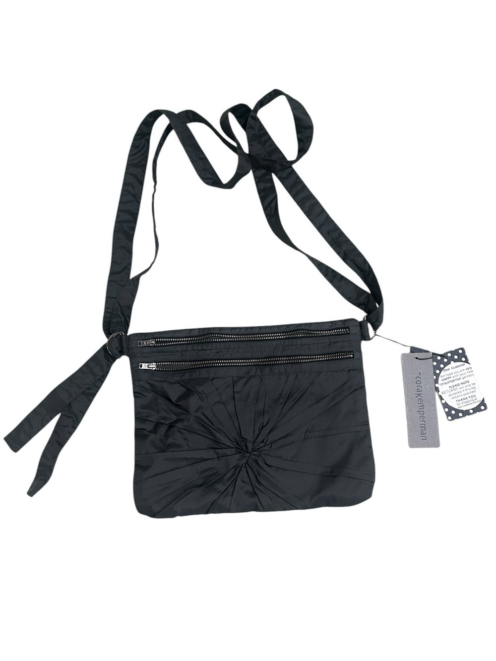 NWT Cora Kemperman grey small Crossbody Bag adjustable straps zippers